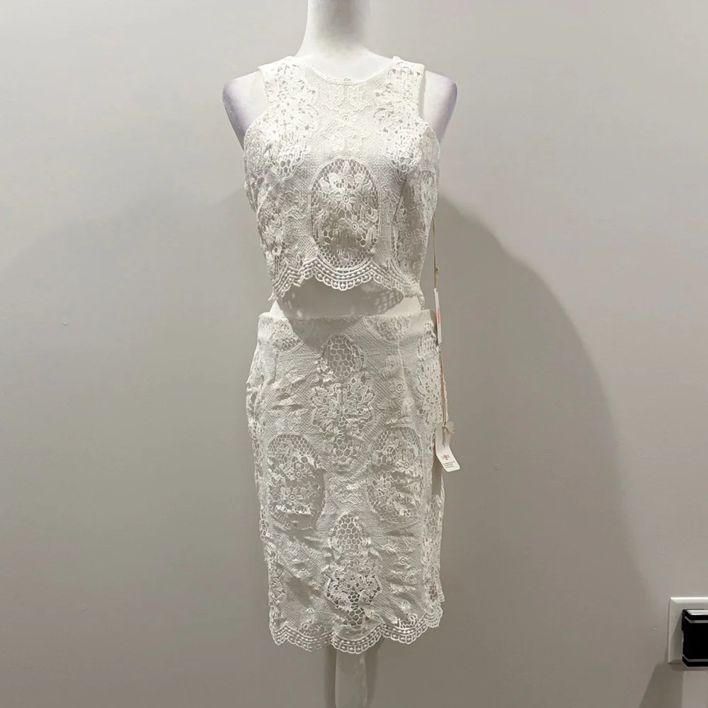L'ATISTE Elegant Lace Top with Matching Skirt - Picture 4 of 13